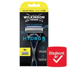 Wilkinson Sword Hydro 5 szénnel bevont penge és egyedi hidratáló gél 4 db