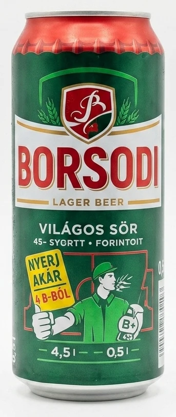 Borsodi sör dobozos