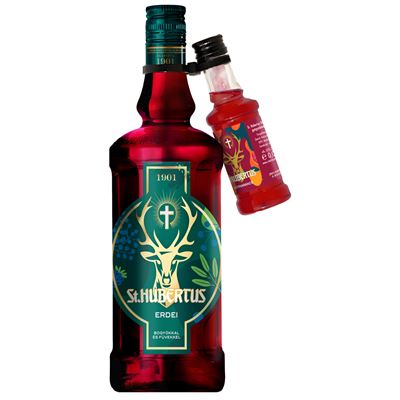 St. Hubertus Erdei gyógynövénylikőr 33% 500 ml + Vérnarancs likőr 32% 40 ml