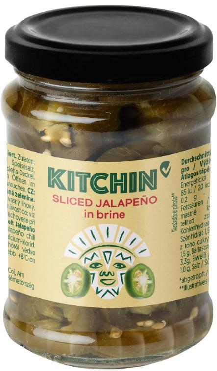 KITCHIN Szeletelt jalapeño sós lében (210 g)