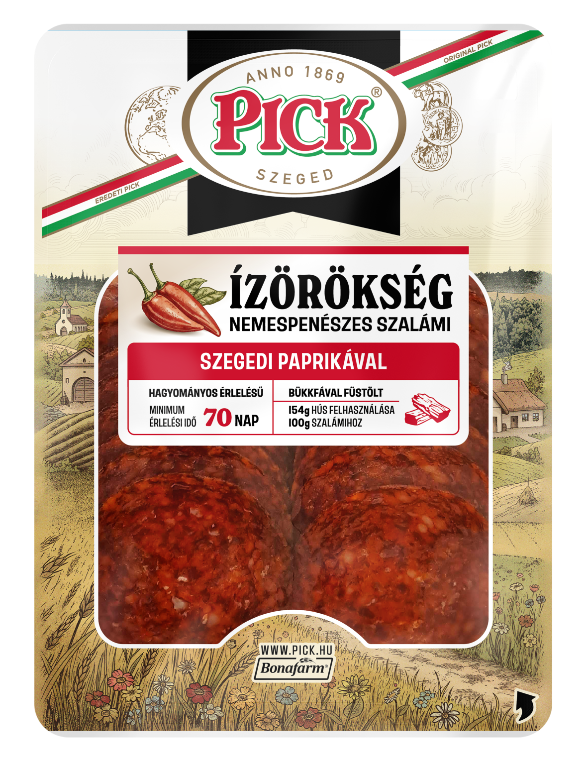 Pick Ízörökség szegedi paprikás szalámi szeletelt