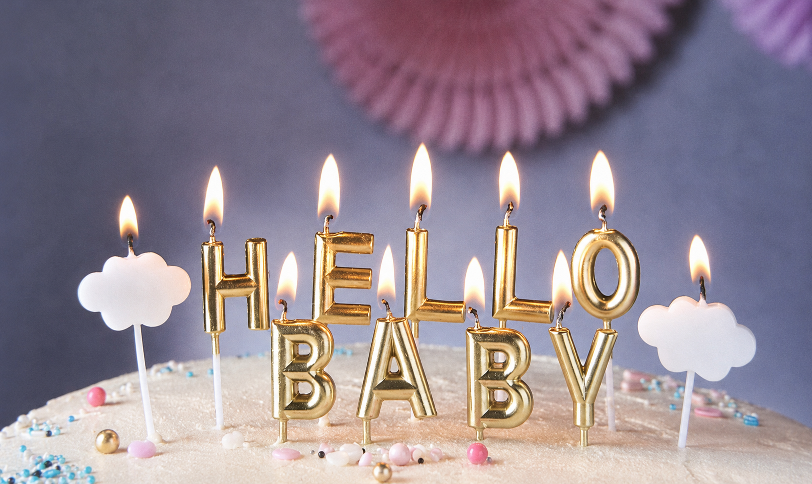 BUTLERS HELLO BABY arany gyertya szett