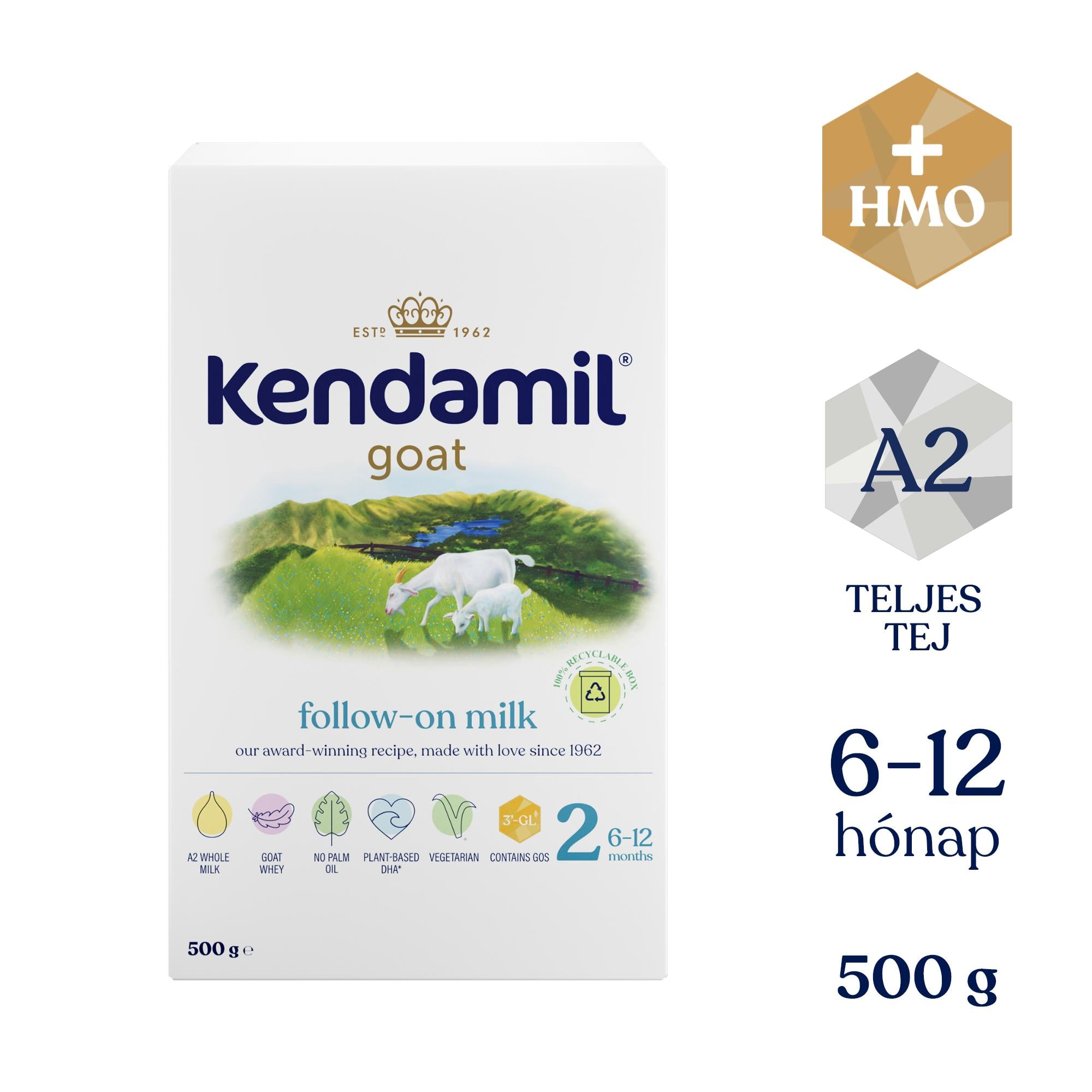 Kendamil BOX 2 kecsketej alapú anyatej-kiegészítő tápszer 6 hónapos kortól