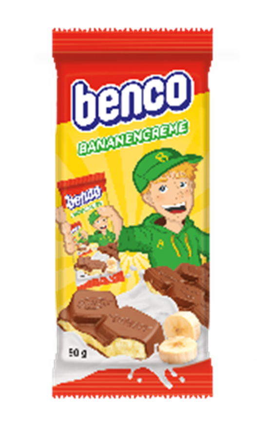 Benco -Táblás Tejcsokoládé Banánkrémmel