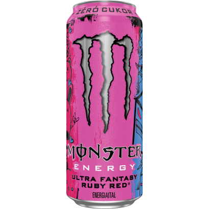 Monster Ultra Ruby Red citrus ízű szénsavas ital koffeinnel és édesítőszerekkel 500 ml