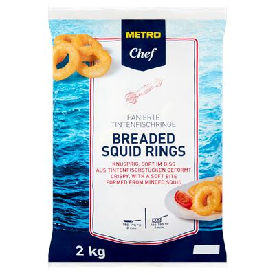 METRO Chef Gyorsfagyasztott, Elősütött Tintahal Karikák Ropogós Bundában 2 kg