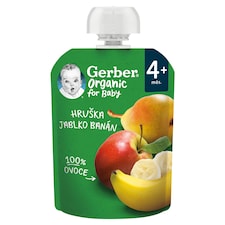 Gerber körte-alma-banán bio gyümölcspüré 4 hónapos kortól 90 g