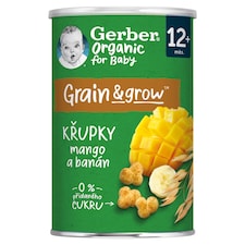 Gerber Organic mangós-banános bio gabonasnack, 12 hónapos kortól 35 g