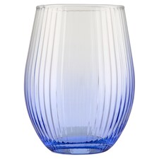 Kék bordázott üvegpohár 620 ml