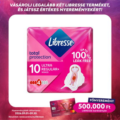 Libresse Ultra+ szárnyas egészségügyi betét 10 db