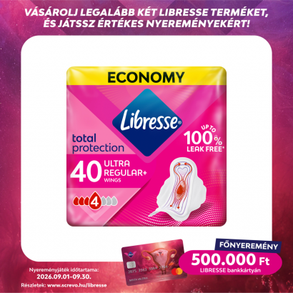 Libresse Ultra+ szárnyas egészségügyi betét 40 db
