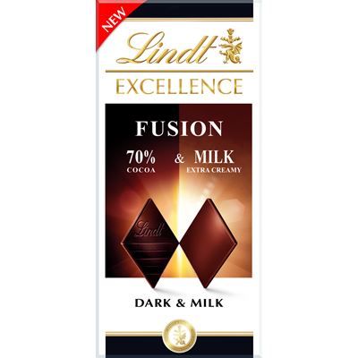 Lindt Excellence Core Fusion 70% Ét- és Tejcsokoládé 100 g