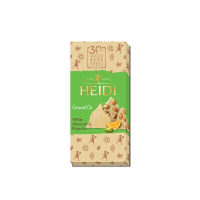 HEIDI Grand'Or Fehér Csokoládé Mandulával és Pisztáciával 100 g