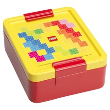 LEGO Red-Yellow Brick Pattern uzsonnás doboz 170 x 135 x 69 mm
