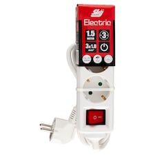 Sky Electric KF-03CK-1,5M hármas kapcsolós védőérintkezős fehér színű háztartási elosztó 1,5 m