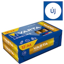 Varta Longlife AA LR6 1,5 V nagy teljesítményű alkáli elem 12 db
