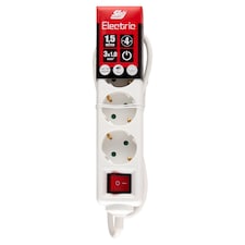 Sky Electric KF-04CK-1,5M négyes kapcsolós védőérintkezős fehér színű háztartási elosztó 1,5 m