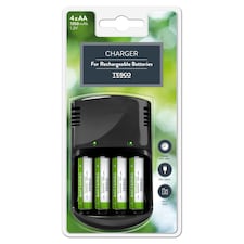 elemtöltő + 4 db "AA" 1350mAh tölthető akkumulátor
