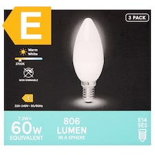 Home E14 SES 806 lm 60 W 2700K LED gyertya 3 db