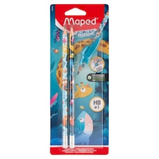 Maped Jungle Fever HB, háromszögletű grafitceruza radírral, ceruzafogóval, kétféle minta