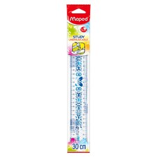 Maped Study Unbreakable Fancy törhetetlen műanyag vonalzó, vegyes színek 30 cm