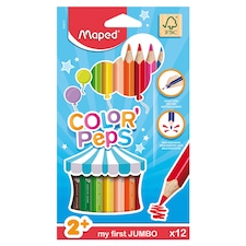 Maped Color' Peps Jumbo háromszögletű, vastag színes ceruza készlet 12 különböző szín