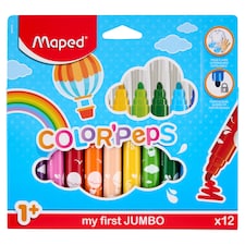 Maped Color' Peps Jumbo kimosható, vastag filctoll készlet 1,5 mm 12 különböző szín