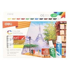 Deli Color Emotion akrilfesték készlet 12 x 12 ml