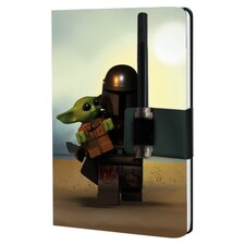 LEGO Star Wars The Mandalorian vonalas jegyzetfüzet 192 oldal és fénykard alakú gél toll 0,7 mm