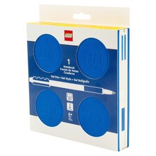LEGO zárható jegyzetfüzet 384 oldal és kék gél toll 0,7 mm