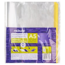 Nebulo sima átlátszó A5-ös tankönyvborító öntapadós ragasztó csíkkal 470 x 260 mm 10 db