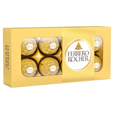 Ferrero Rocher tejcsokoládéval és mogyoródarabkákkal borított ropogós ostya lágy töltelékkel 100 g