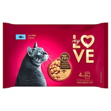 My Love teljes értékű szaftos eledel felnőtt macskák számára hal szószban 4 x 85 g