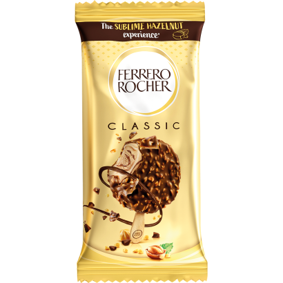 Ferrero Rocher mogyorós jégkrém tejcsokoládéval bevonva, benne mogyoródarabkákkal 50 g