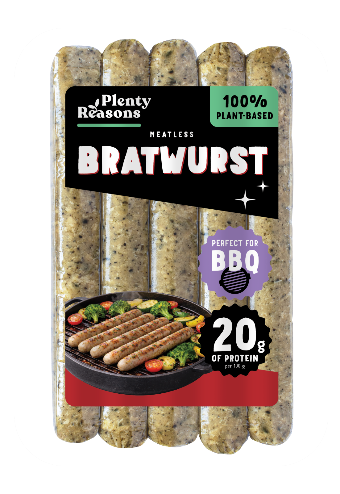 Plenty Reasons Vegán Fehér kolbász jellegű termék