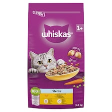Whiskas Sterile teljes értékű szárazeledel felnőtt macskáknak csirkével 3,8 kg