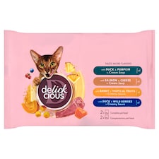 Delickcious teljes értékű szaftos és kiegészítő nedves eledel felnőtt macskáknak 330 g