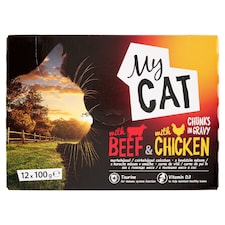 My Cat alutasak teljes értékű eledel macskáknak marhahússal és csirkehússal szószban 12 x 100 g