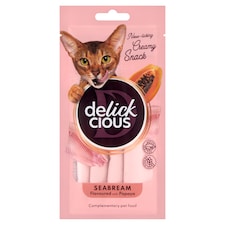 Delickcious krémes jutalomfalatok tengeri sügér papaya ízben 4 x 15 g (60 g)