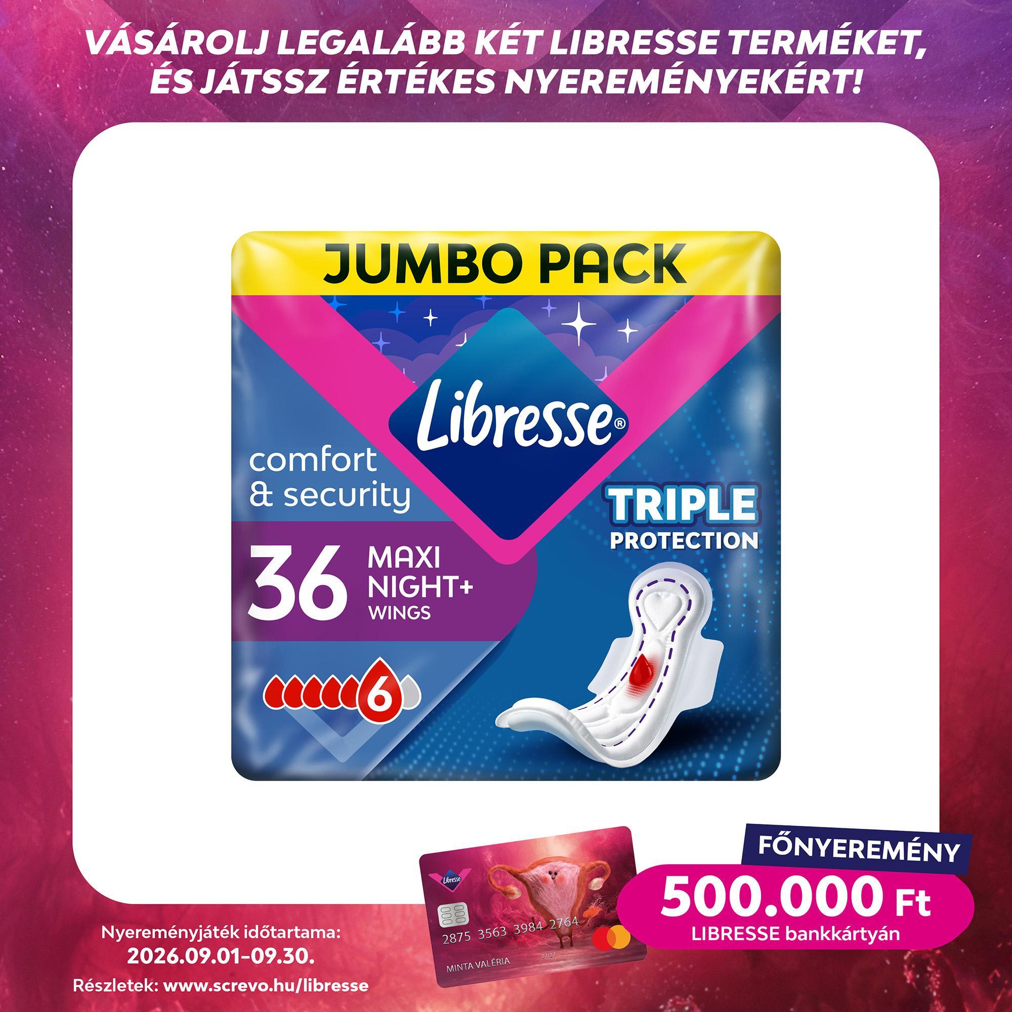 Libresse Maxi Goodnight Wings egészségügyi betét