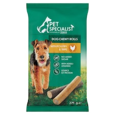 Pet Specialist töltött rudak baromfival és pacallal állateledel felnőtt kutyák számára 275 g