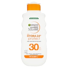 Garnier Ambre Solaire Hydra 24h UV-sugárzás elleni naptej magas védelemmel SPF 30 175 ml