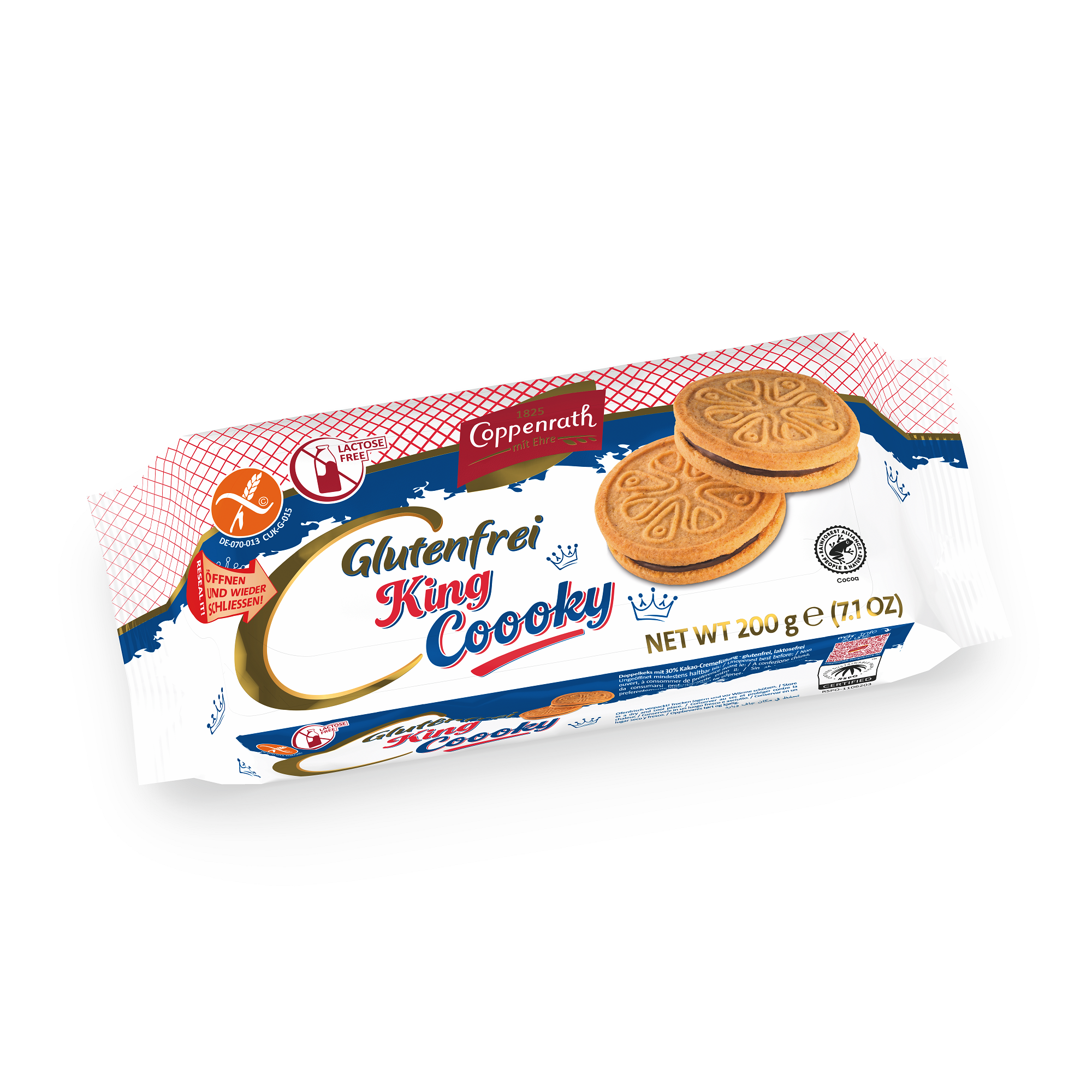 Coppenrath 20 King kakaós glutén-, laktózmentes keksz 200g