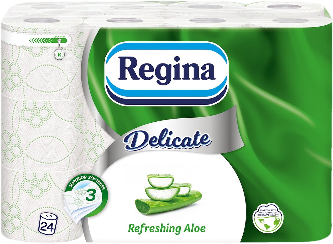 Regina Delicate Refreshing Aloe 24 tekercses, 3 rétegű, illatosított toalettpapír