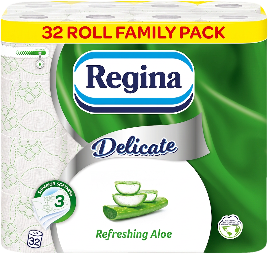 Regina Delicate Refreshing Aloe 32 tekercses, 3 rétegű, illatosított toalettpapír