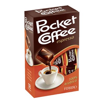 Pocket Coffee csokoládé és tejcsokoládé praliné folyékony kávéval töltve 18 db 225 g