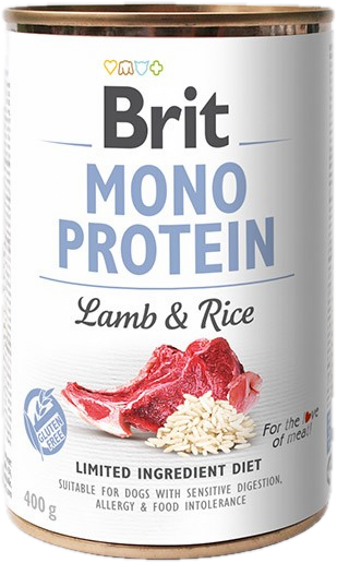 Brit Monoprotein teljes értékű nedves kutyaeledel, bárány és rizs 400g
