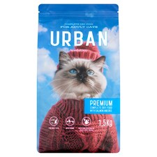 NashiDay Urban tejes értékű száraz állateledel felnőtt macskáknak lazaccal és rizzsel 1,5 kg