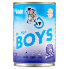 PetsUp Mr. for Boys állateledel felnőtt kutyáknak baromfival, marhával és sertéssel, szószban 415 g