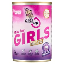 PetsUp Miss for Girls teljes értékű állateledel felnőtt kutyák számára marhával, szószban 415 g
